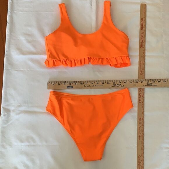 Shein LARGE NWOT two-piece orange swimsuit. - Picture 3 of 6